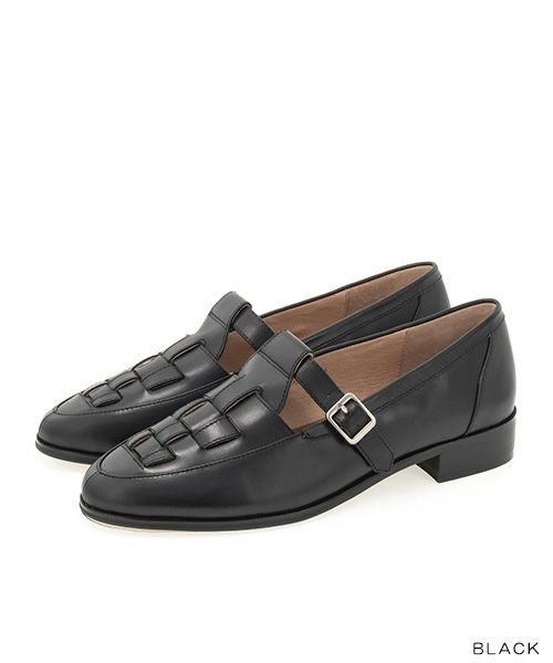 30%OFF】イントレチャートTストラップレザーシューズ | A de Vivre