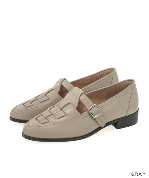 30%OFF】イントレチャートTストラップレザーシューズ | A de Vivre